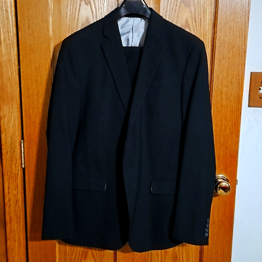 Men's Black suit jacket and pants
